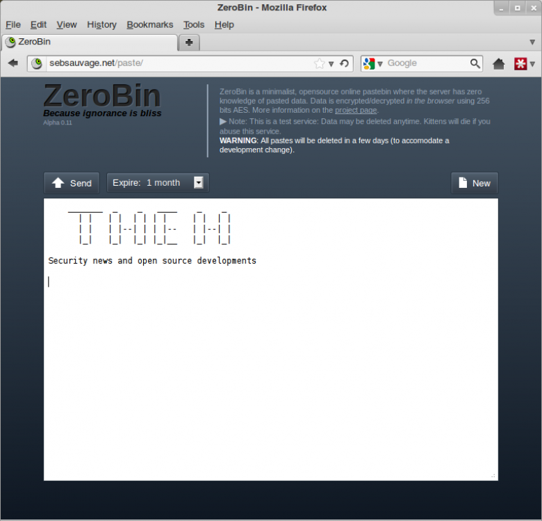 Zerobin Encrypted Alternative To Pastebin Hitbsecnews
